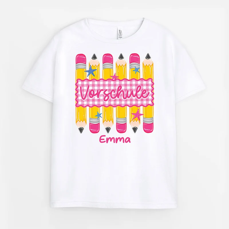 Bleistift T Shirt Schule - Personalisiertes Geschenk | T Shirts Kinder