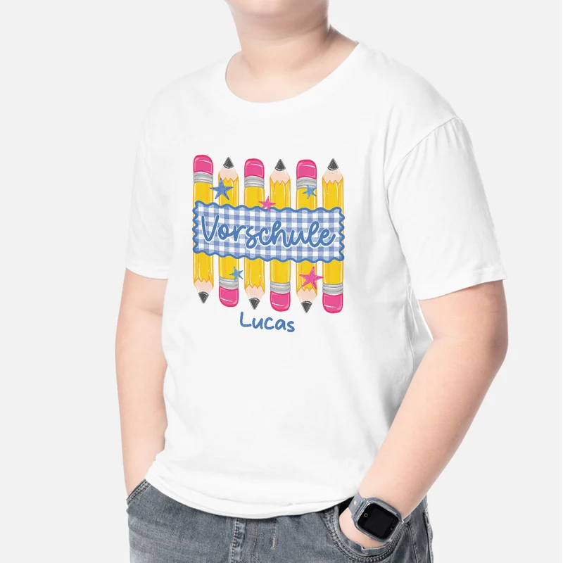 Bleistift T Shirt Schule - Personalisiertes Geschenk | T Shirts Kinder