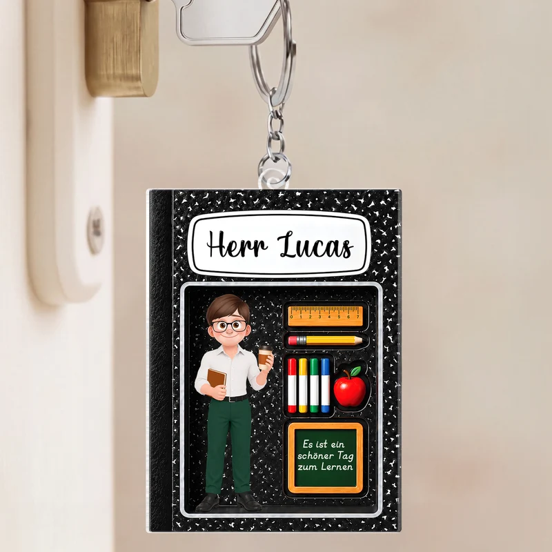 [3D-Optik] Beste Lehrerin Aller Zeiten - Personalisiertes Geschenk | Acryl Schlüsselanhänger