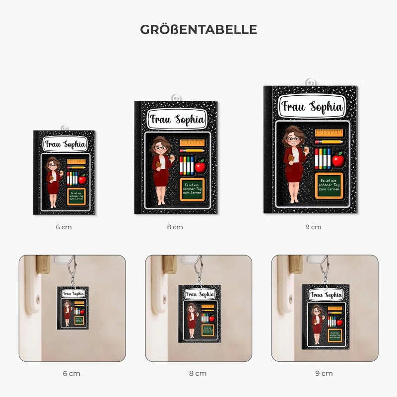 [3D-Optik] Beste Lehrerin Aller Zeiten - Personalisiertes Geschenk | Acryl Schlüsselanhänger