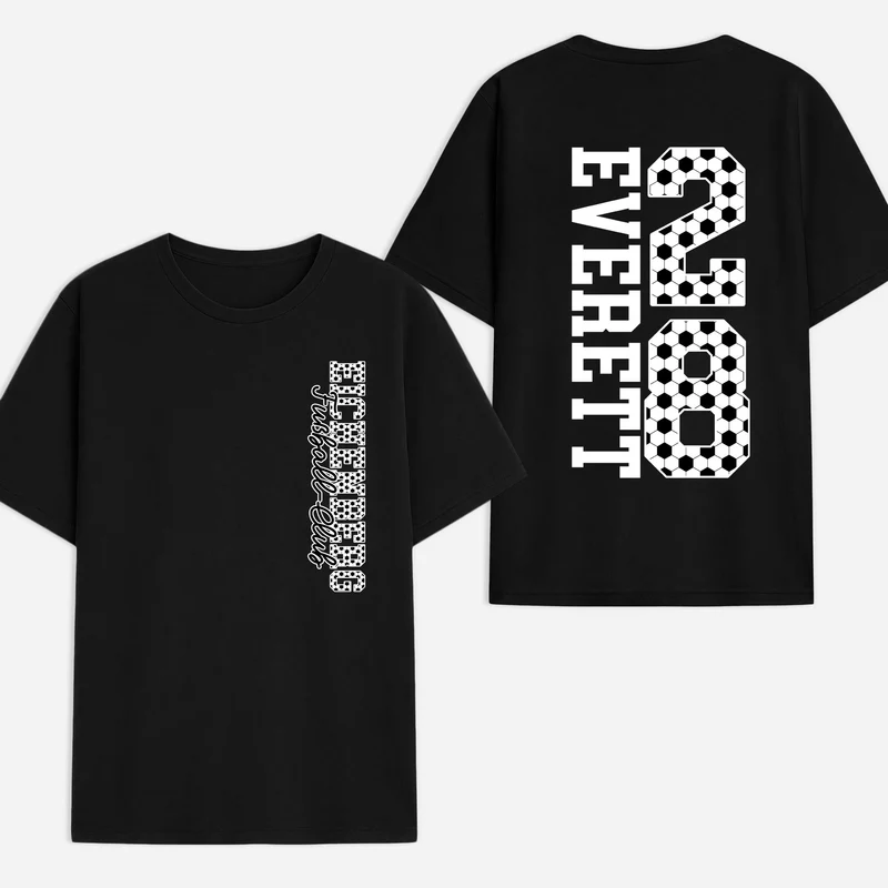 Teamnamen - Personalisiertes Geschenk | Schwarzes Fussball Shirt