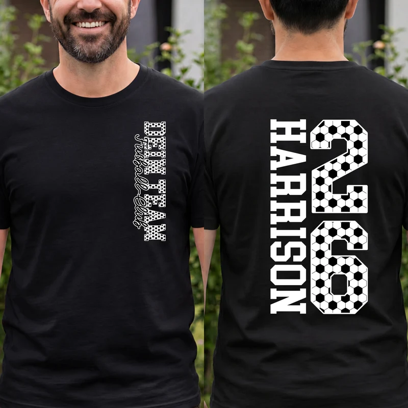 Teamnamen - Personalisiertes Geschenk | Schwarzes Fussball Shirt