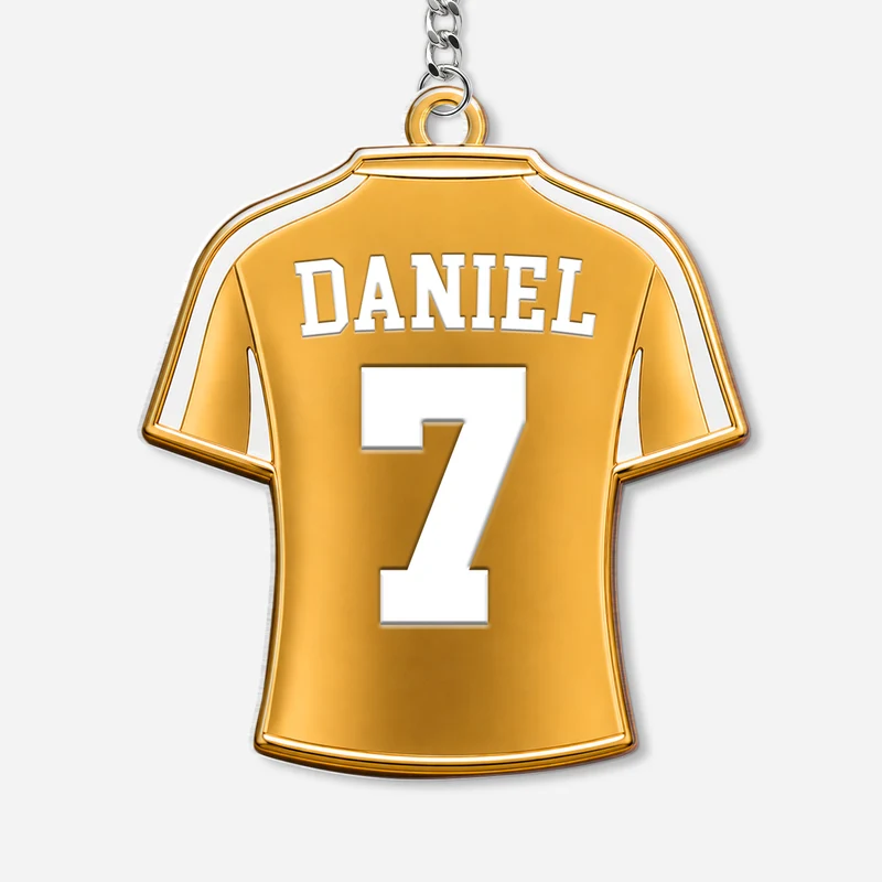 Trikot Fußball Gold - Personalisiertes Geschenk | Acryl Schlüsselanhänger Männer Frauen