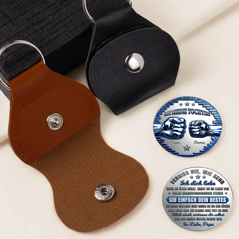 [3D-Optik] Vergiss Nie Wie Sehr Ich Dich Liebe - Personalisiertes Geschenk | Pocket Hug Schlüsselanhänger Sohn Tochter Enkelin Enkel