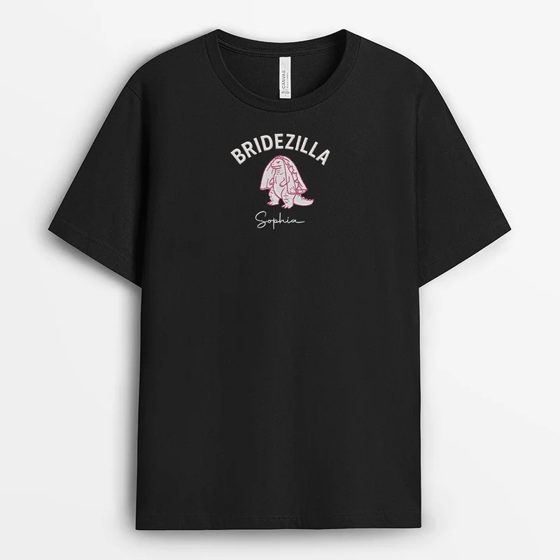 [3D-Optik] Bridezilla Groomzilla - Personalisiertes Geschenk | Braut Bräutigam T Shirt
