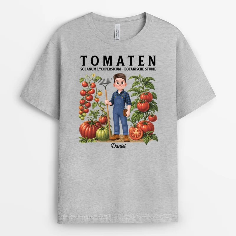 Tomaten Solanum Lycopersicum Botanische Studie - Personalisiertes Geschenk Garten | Shirt Herren Damen