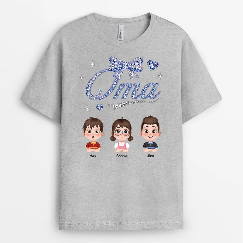 Mama Diamanten - Personalisiertes Geschenk | Oma Mama T Shirt Weiß