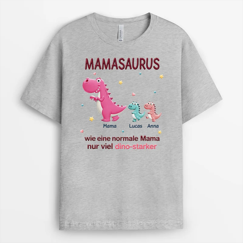 Papasaurus Wie Ein Normaler Papa Nur Viel Dino-Starker - Personalisiertes Geschenk | Mama Papa Shirt Sterne