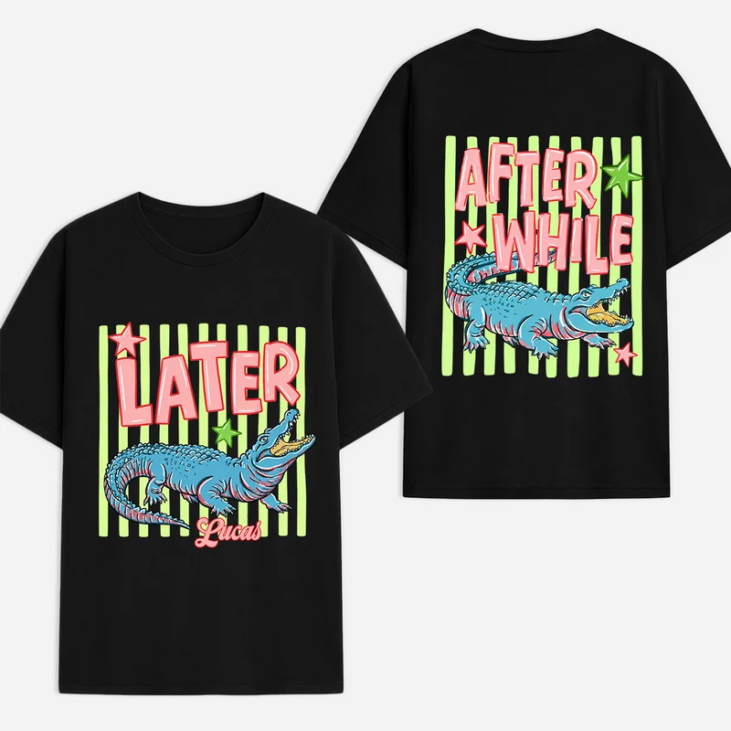 See You Later Alligator - Personalisiertes Geschenk | T Shirt Bedrucken Beidseitig Lustig Schulkind