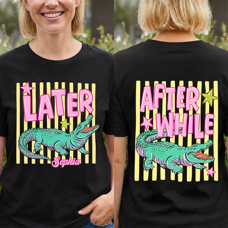 See You Later Alligator - Personalisiertes Geschenk | T Shirt Bedrucken Beidseitig Lustig Schulkind