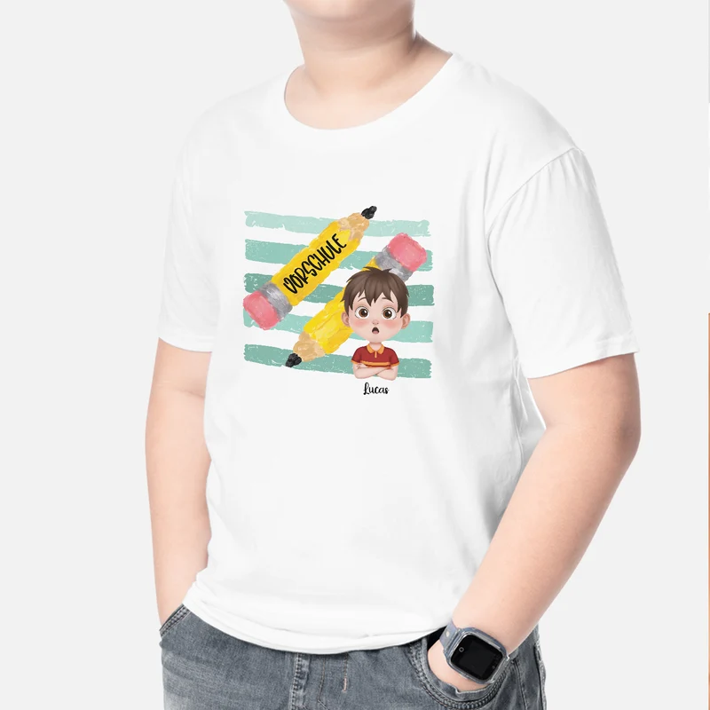 Kindergarten Geschenkschleife Bleistift - Personalisierte Geschenke Kinder | T Shirts Cartoon