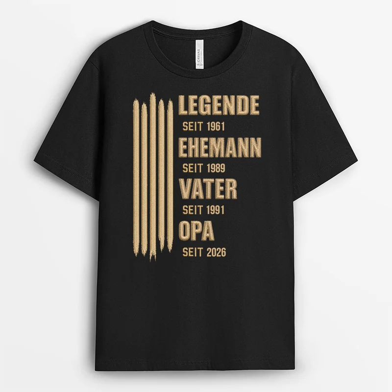 [3D-Optik] Legende Ehemann Papa Opa Seit Beige - Personalisiertes Geschenk | T-Shirt Opa
