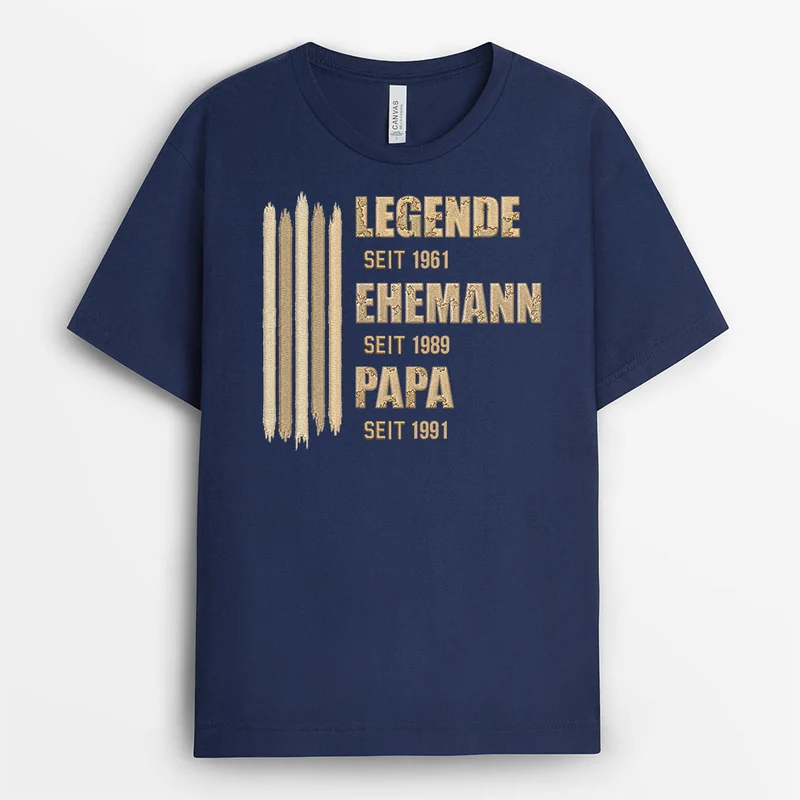 [3D-Optik] Legende Ehemann Papa Opa Seit Beige - Personalisiertes Geschenk | T-Shirt Opa