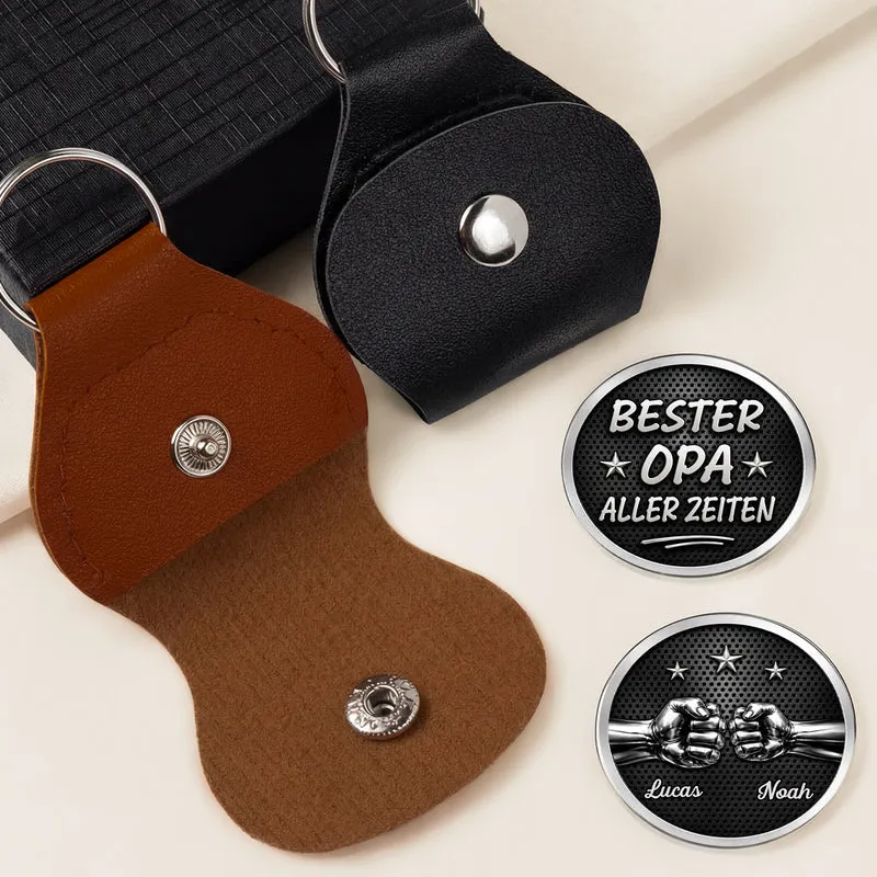 [3D-Optik] Bester Papa Ever - Personalisiertes Geschenk | Pocket Hug Schlüsselanhänger Papa Opa