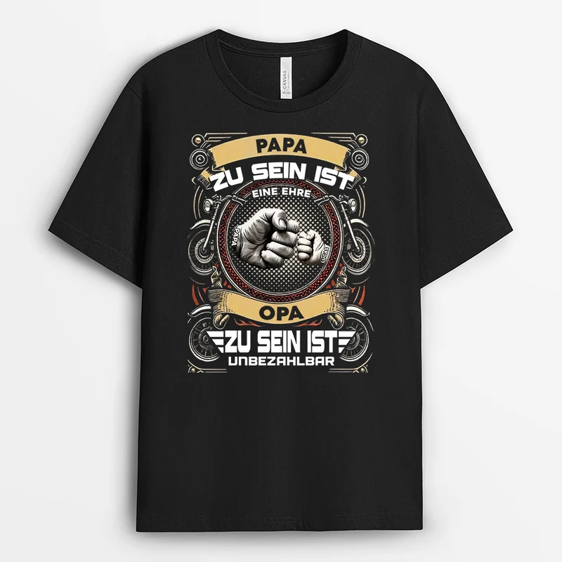 Papa Zu Sein Ist Eine Ehre Opa Zu Sein Ist Unbezahlbar - Personalisiertes Geschenk | T-Shirt Opa Motorrad