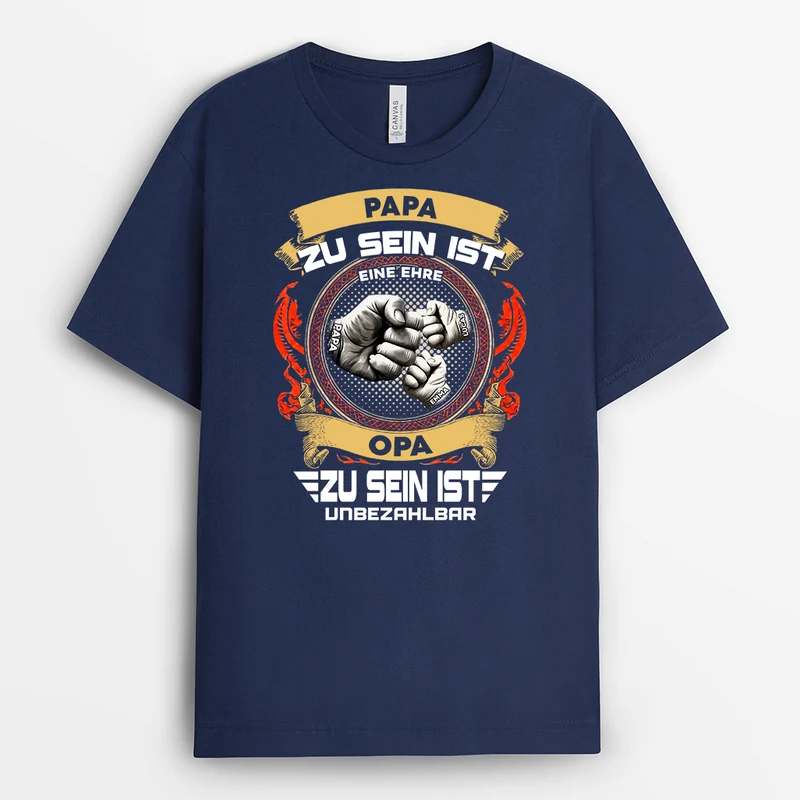 Papa Zu Sein Ist Eine Ehre Opa Zu Sein Ist Unbezahlbar - Personalisiertes Geschenk | T-Shirt Opa Motorrad