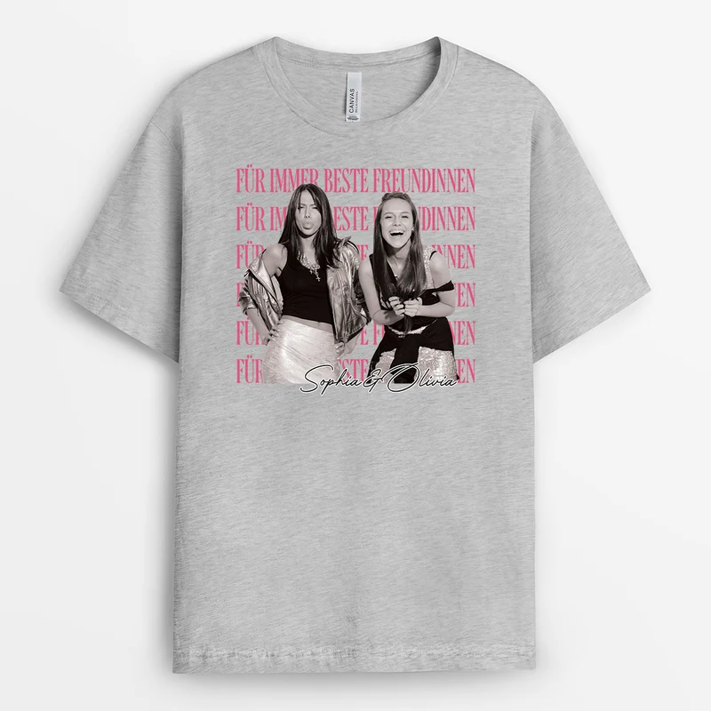 Für Immer BFF - Personalisierte Geschenke Beste Freundin | T Shirt Mit Bild Weiß