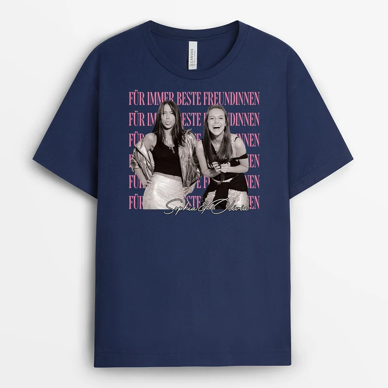 Für Immer BFF - Personalisierte Geschenke Beste Freundin | T Shirt Mit Bild Schwarz