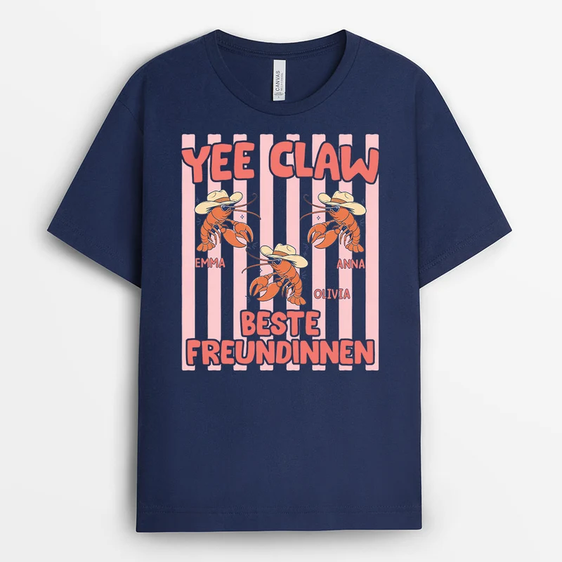 Yee-Claw Besties - Personalisiertes Geschenk | Freundschafts T Shirts Schwarz