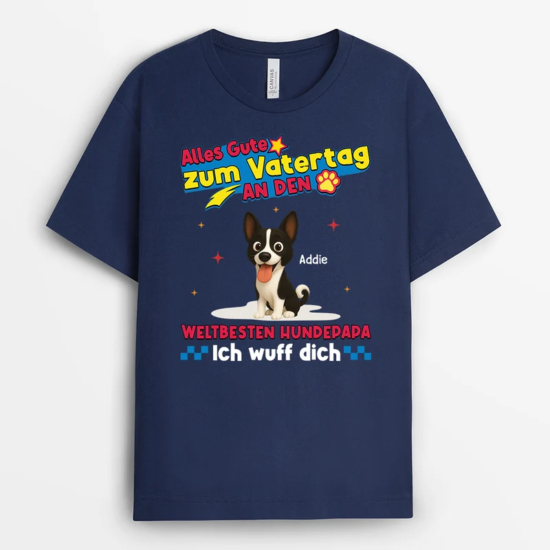 Alles Gute Zum Muttertag Vatertag - Personalisiertes Hunde Geschenk | T Shirt Schwarz