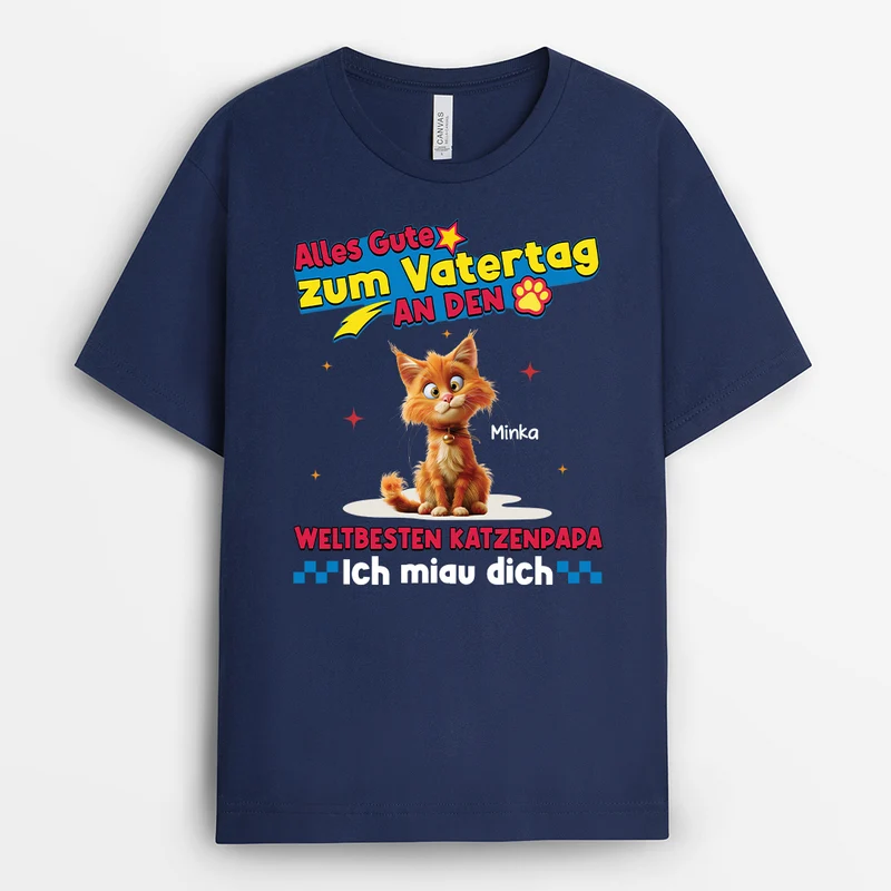 Alles Gute Zum Muttertag Vatertag - Personalisierte Geschenke Katze | T Shirt Schwarz