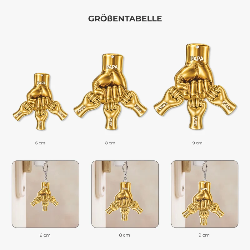 [3D-Optik] Opa Papa Faust Gold - Personalisiertes Geschenk | Acryl Schlüsselanhänger