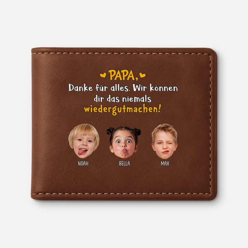 Papa Danke Für Alles Ich Kann Dir Das Niemals Wiedergutmachen - Personalisierte Geschenke Foto | Portemonnaie Herren