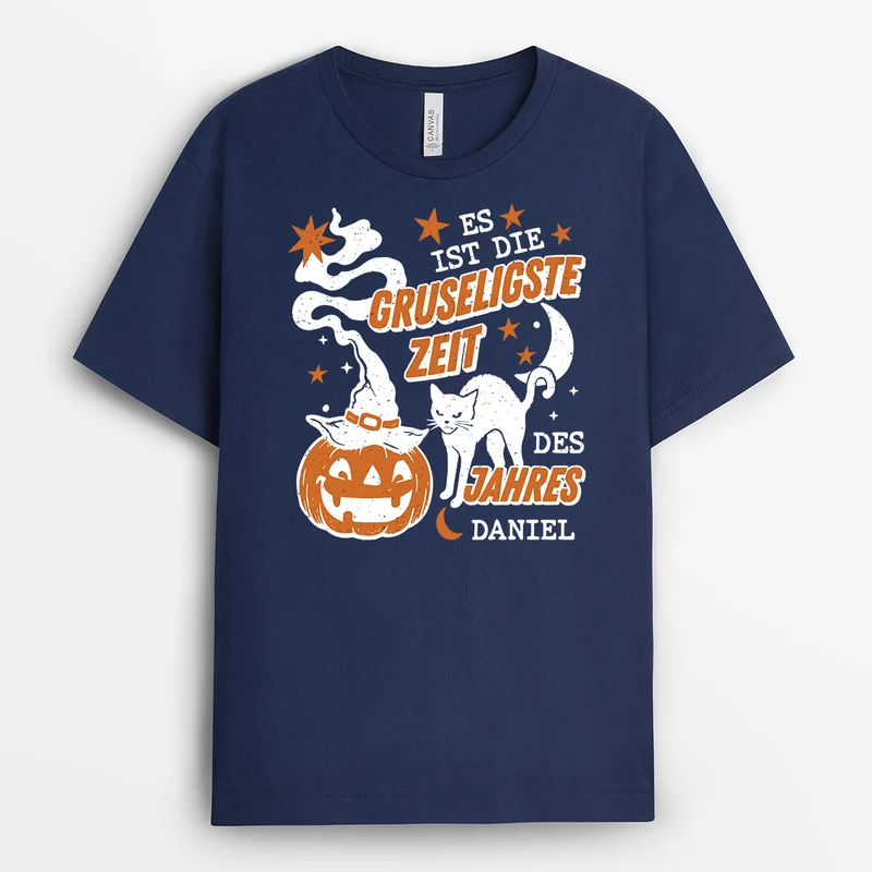 Es Ist Die Gruseligste Zeit Des Jahres - Personalisiertes Geschenk | Shirt Halloween Damen Männer Schwarz