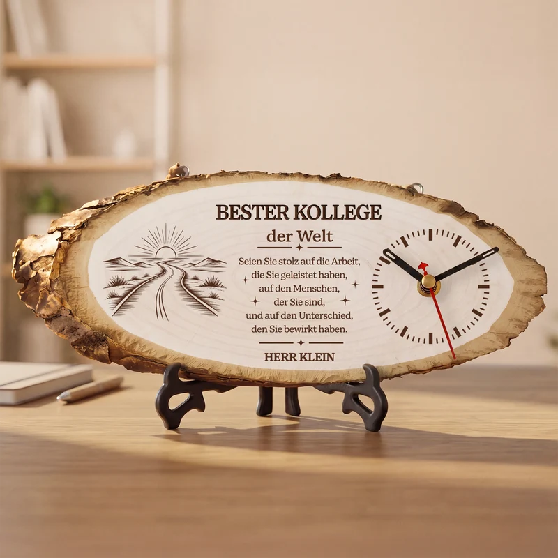Bester Chef Der Welt - Personalisiertes Geschenk | Uhr Holzscheibe Chef Kollegen