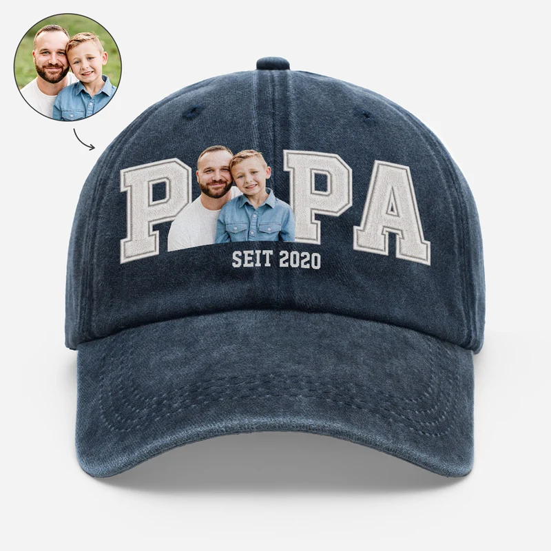 Papa Opa Seit - Personalisierte Geschenke Foto | Washed Cap