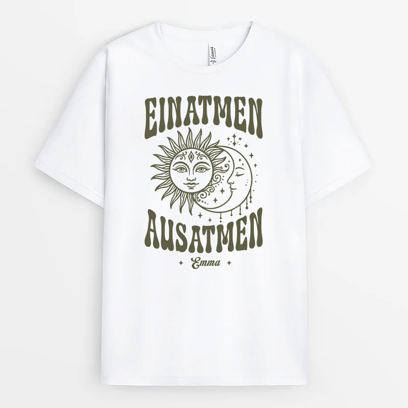 Einatmen Ausatmen - Personalisiertes Geschenk | Yoga Shirt