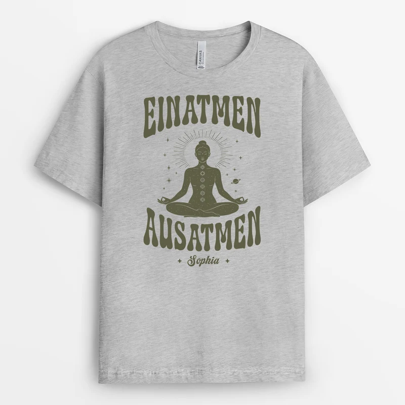 Einatmen Ausatmen - Personalisiertes Geschenk | Yoga Shirt