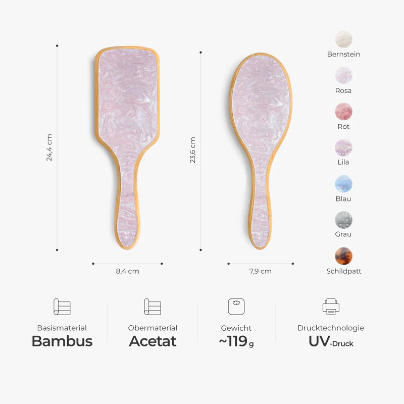 Omas Garten Hier Wächst Die Liebe - Personalisiertes Geschenk | UV Druck Acetat & Holz Haarbürste Mama/Oma