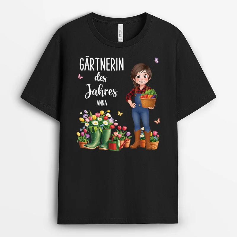 Gärtner Des Jahres - Personalisiertes Geschenk | Garten T Shirt Schwarz