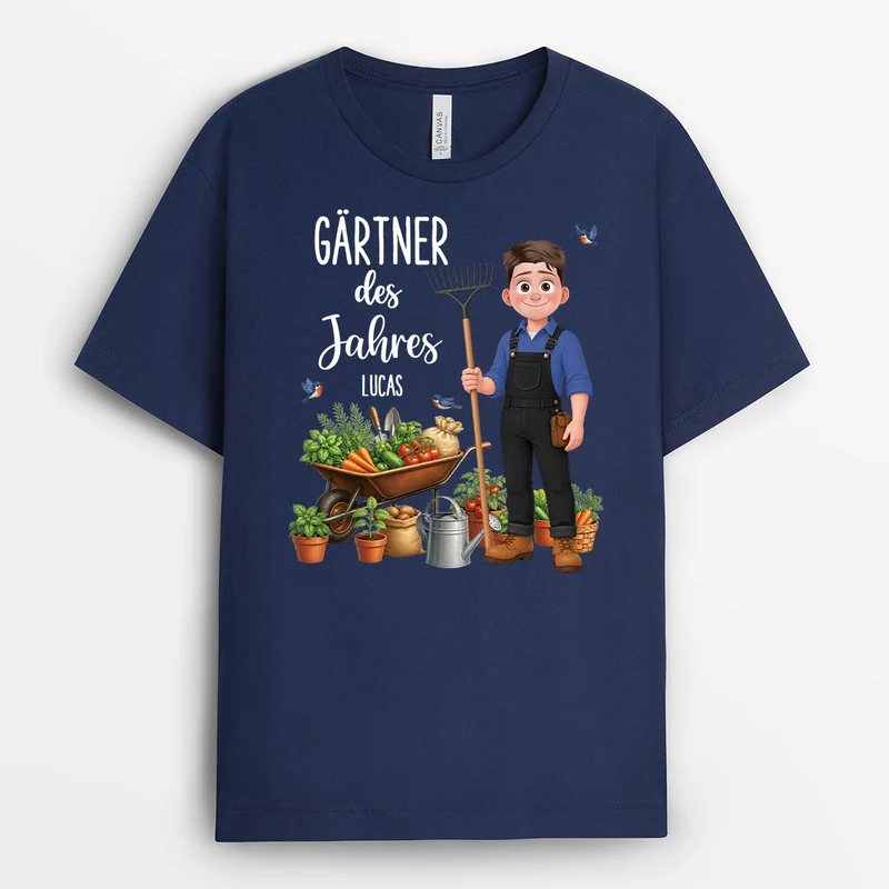 Gärtner Des Jahres - Personalisiertes Geschenk | Garten T Shirt Schwarz
