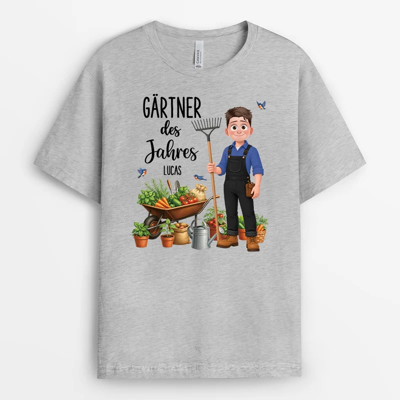 Gärtner Des Jahres - Personalisiertes Geschenk | Garten T Shirt Weiß