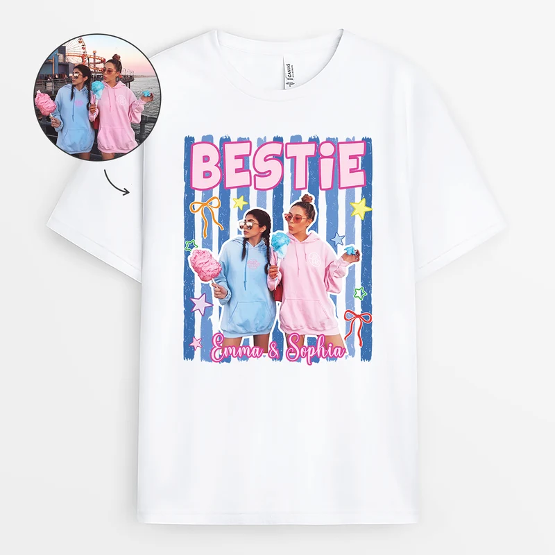 Bestie-Squad - Personalisierte Geschenke Beste Freundin | T Shirt Foto Weiß