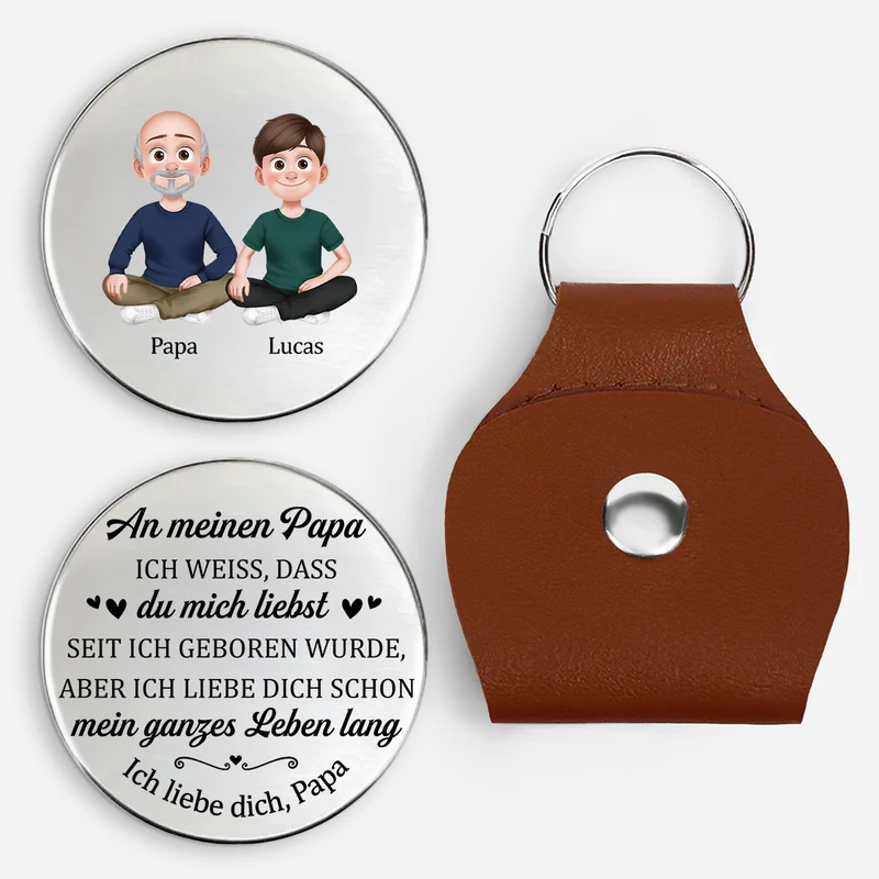 Ich Weiß Dass Du Mich Liebst - Personalisierte Geschenke Foto | Pocket Hug Schlüsselanhänger Papa Mama
