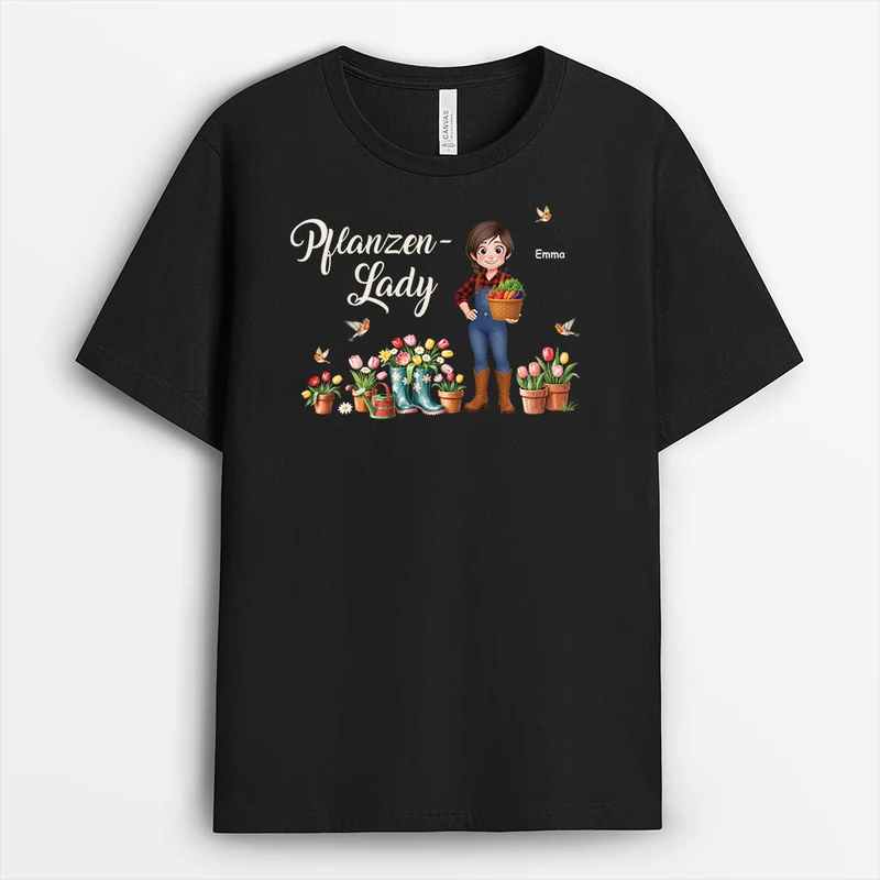 Pflanzen-Lady - Personalisiertes Geschenk | T Shirts Damen Männer Garten