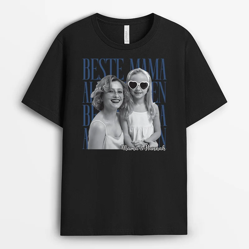 Bester Papa Aller Zeiten - Personalisierte Geschenke Foto | T Shirt Papa Mama