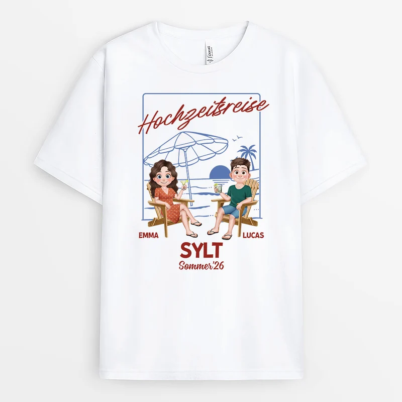 Hochzeitsreise - Personalisierte Geschenke Paar | T Shirt Urlaub