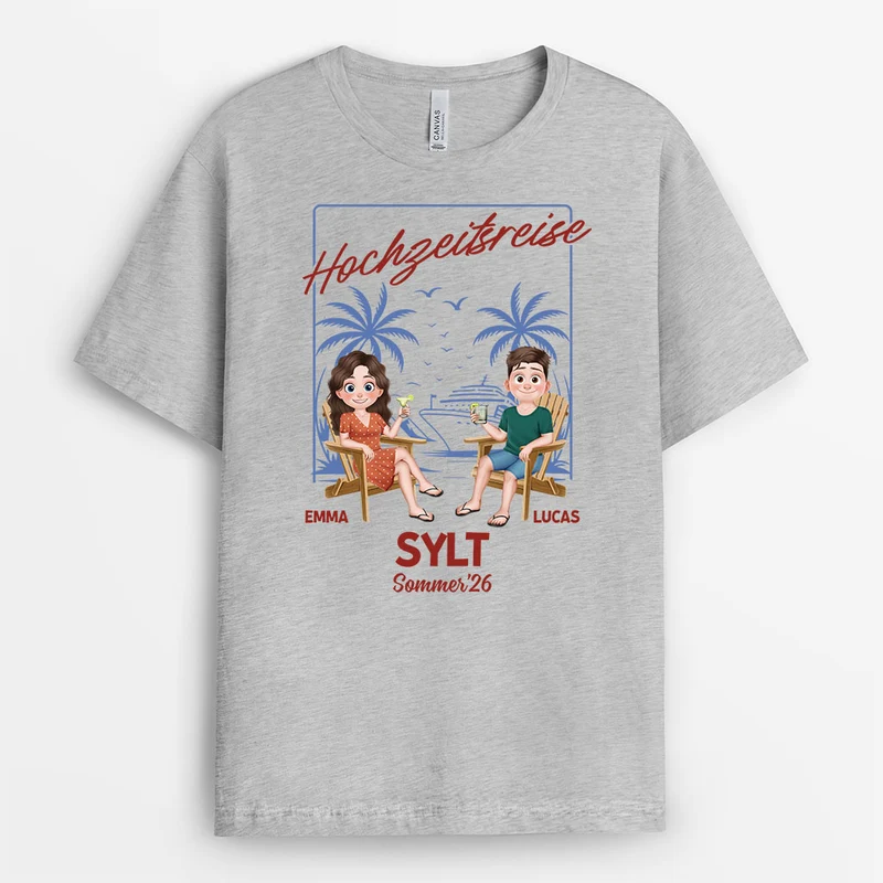 Hochzeitsreise - Personalisierte Geschenke Paar | T Shirt Urlaub