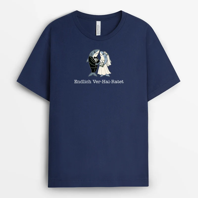 Wir Hai-Raten - Personalisierte Hochzeitsgeschenke | T Shirt Lustig Schwarz