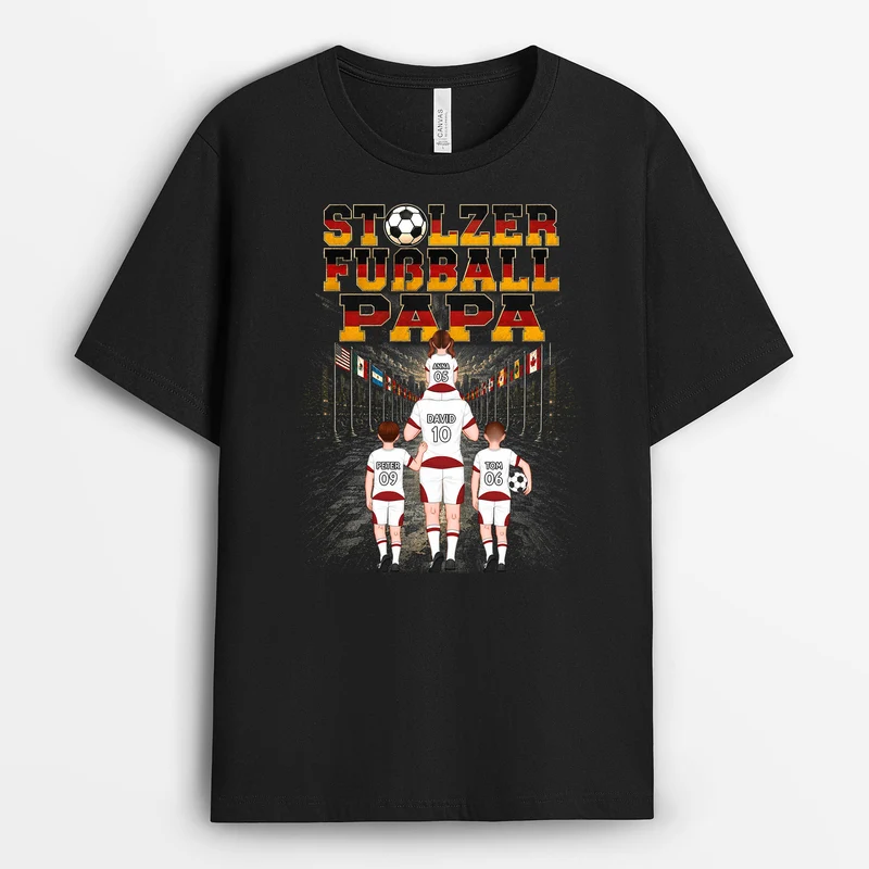 Fußballmannschaft Trophäe - Personalisierte Geschenke Papa | Fussball Shirt