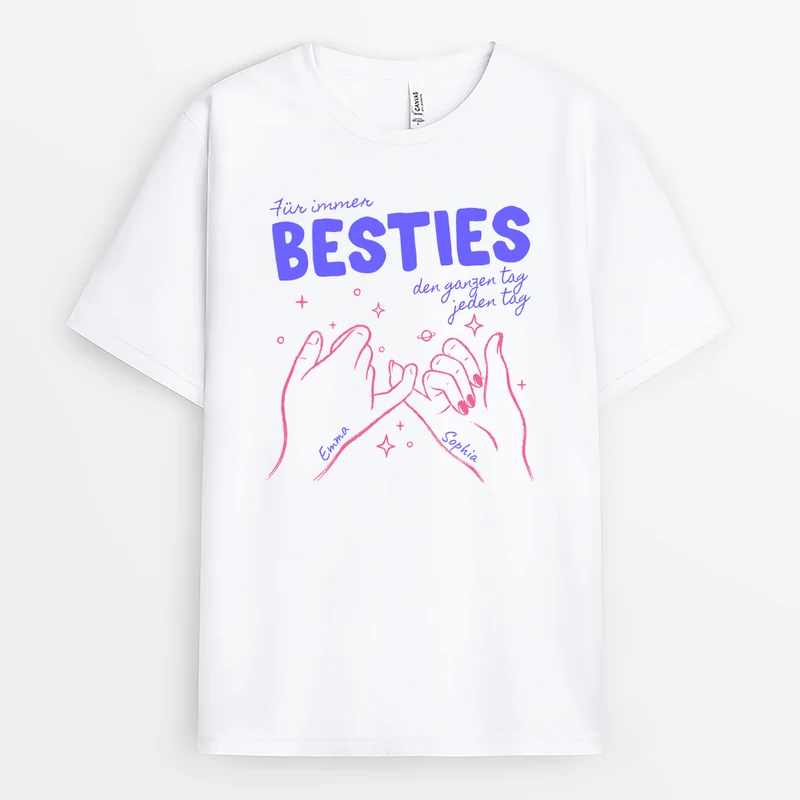 Für Immer BFF - Personalisierte Geschenke Beste Freundin | T Shirt Weiß