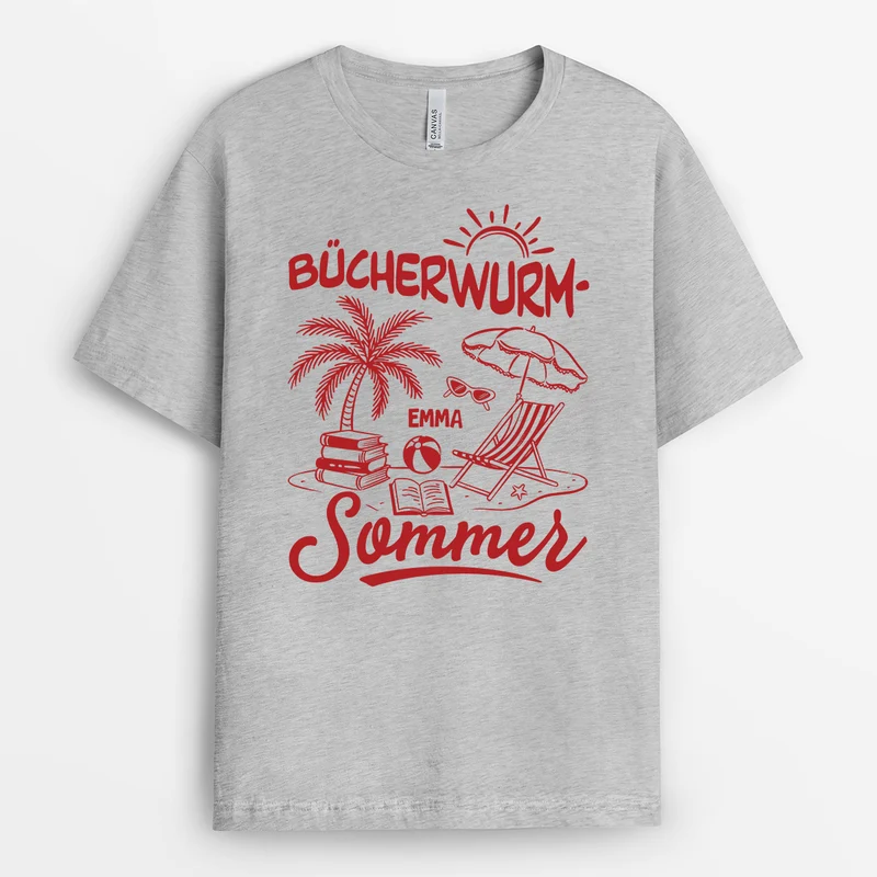Bücherwurm-Sommer - Personalisiertes Geschenk | T Shirts Damen Sommer