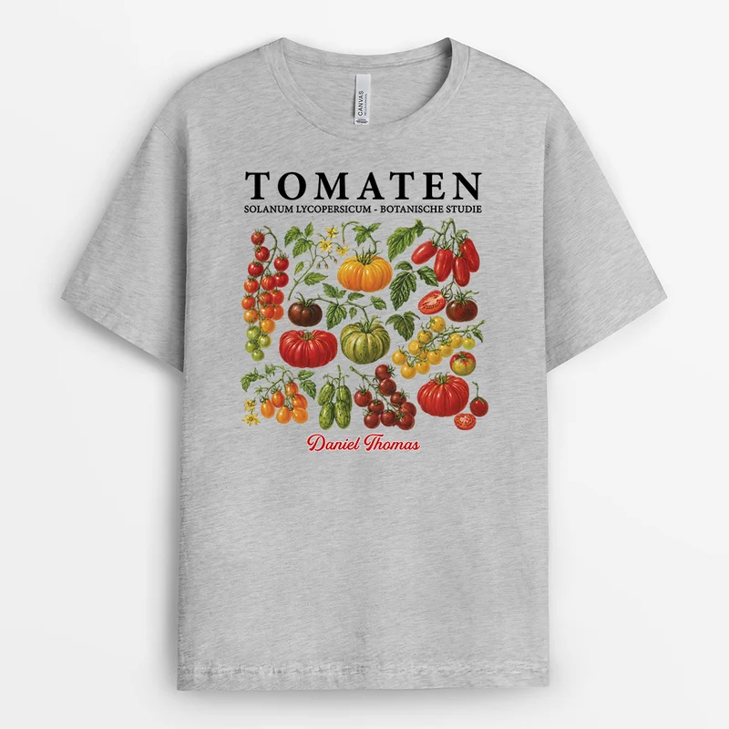 Tomaten Solanum Lycopersicum Botanische Studie - Personalisiertes Geschenk | Garten Shirt Damen Herren