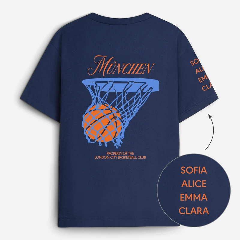 Eigentum Des Berlin Basketball Clubs - Personalisiertes Geschenk | T-Shirt Mit Rücken- Und Ärmelprint Retro