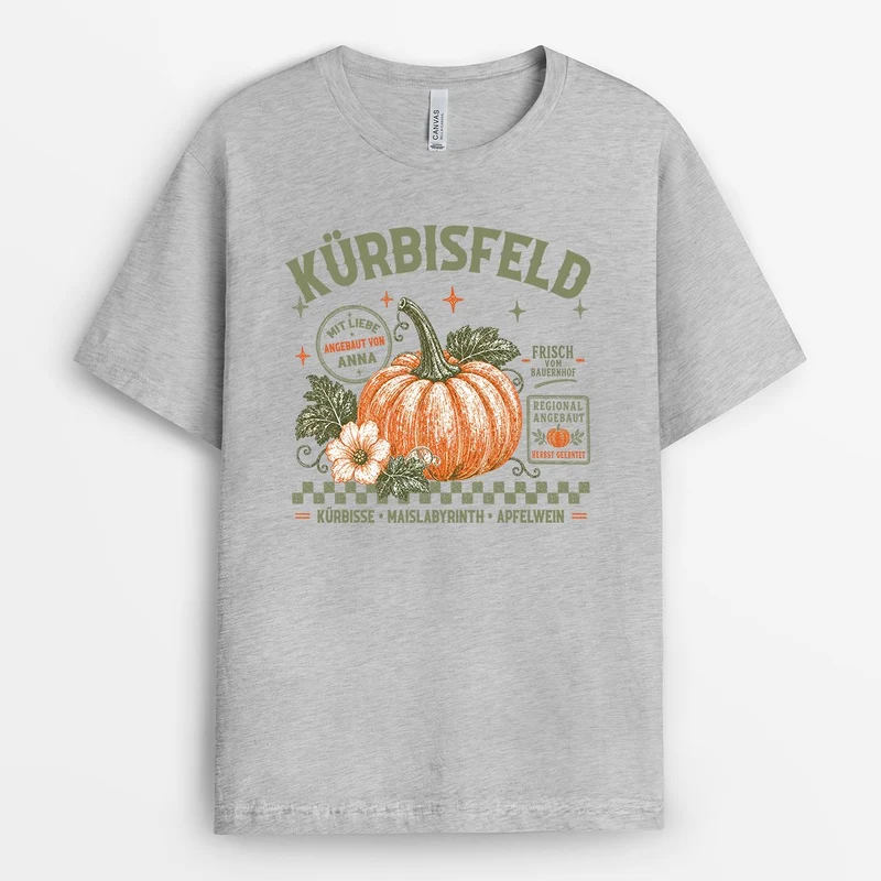 Kürbisfeld - Personalisiertes Geschenk | Shirt Halloween Weiß
