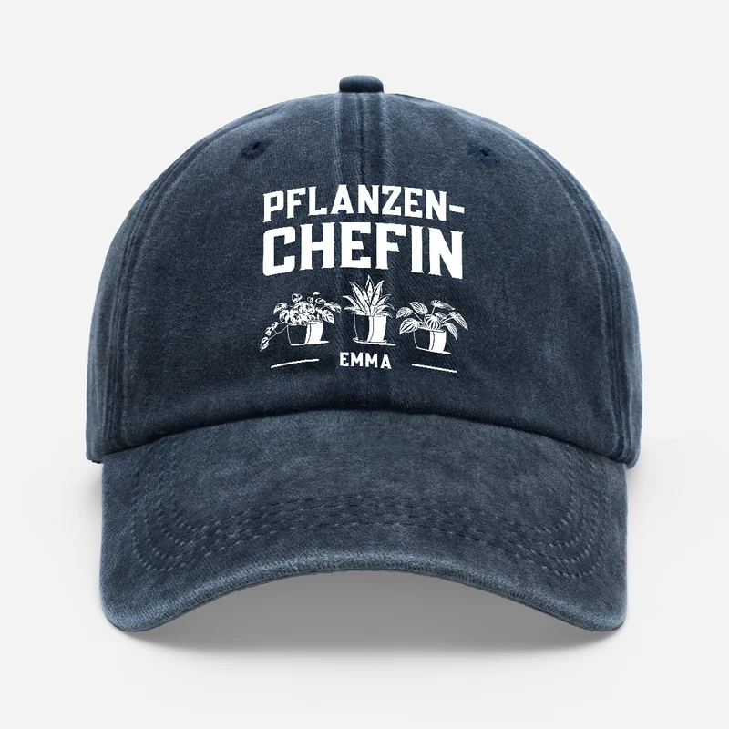 Pflanzen-Chef - Personalisiertes Geschenk | Washed Cap Männer Frauen